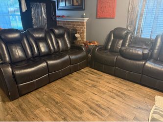 Leather sofa set