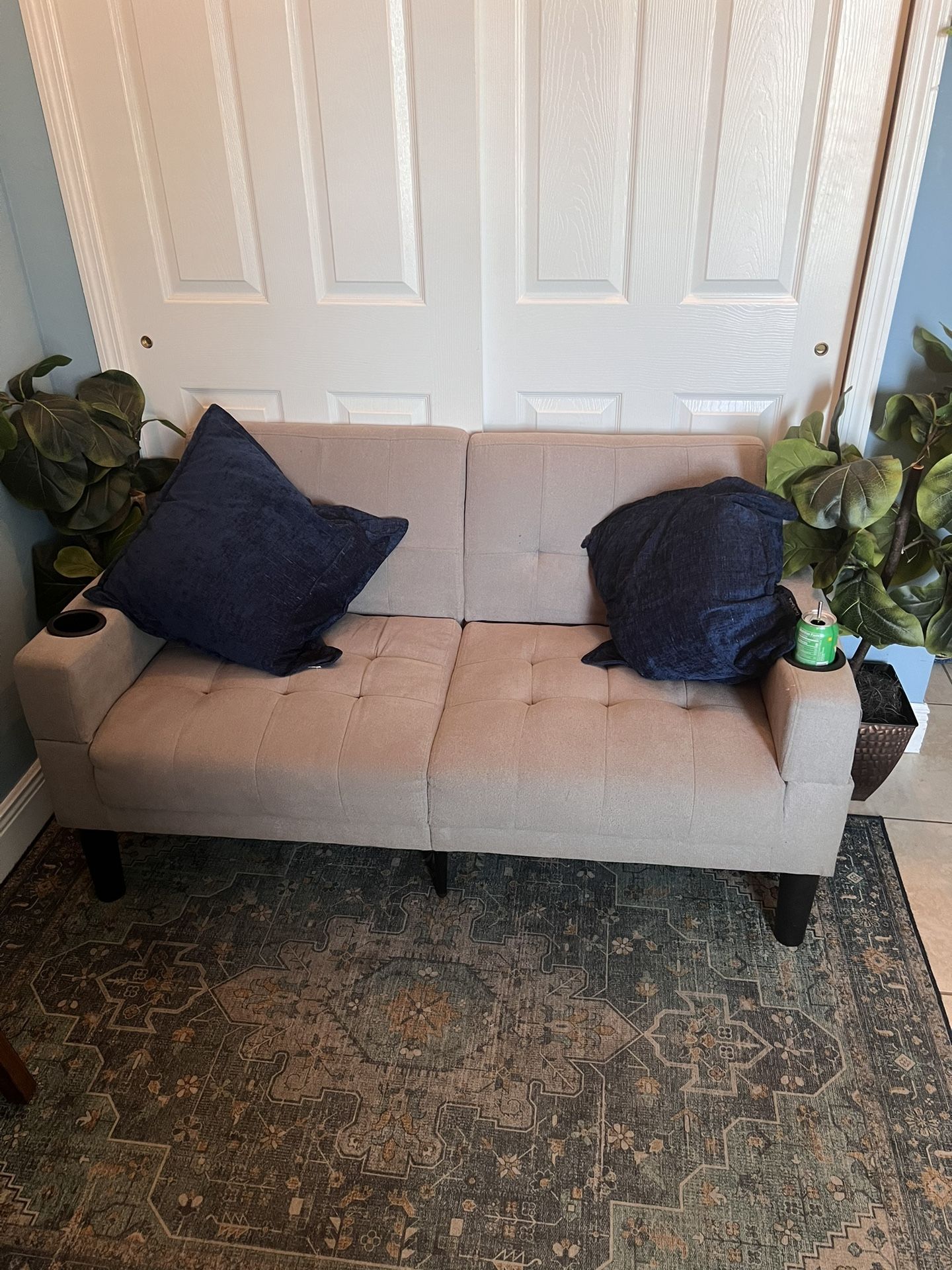 Love Seat Sofa With Pillows