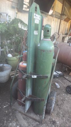 Oxygen and acetylene tanks