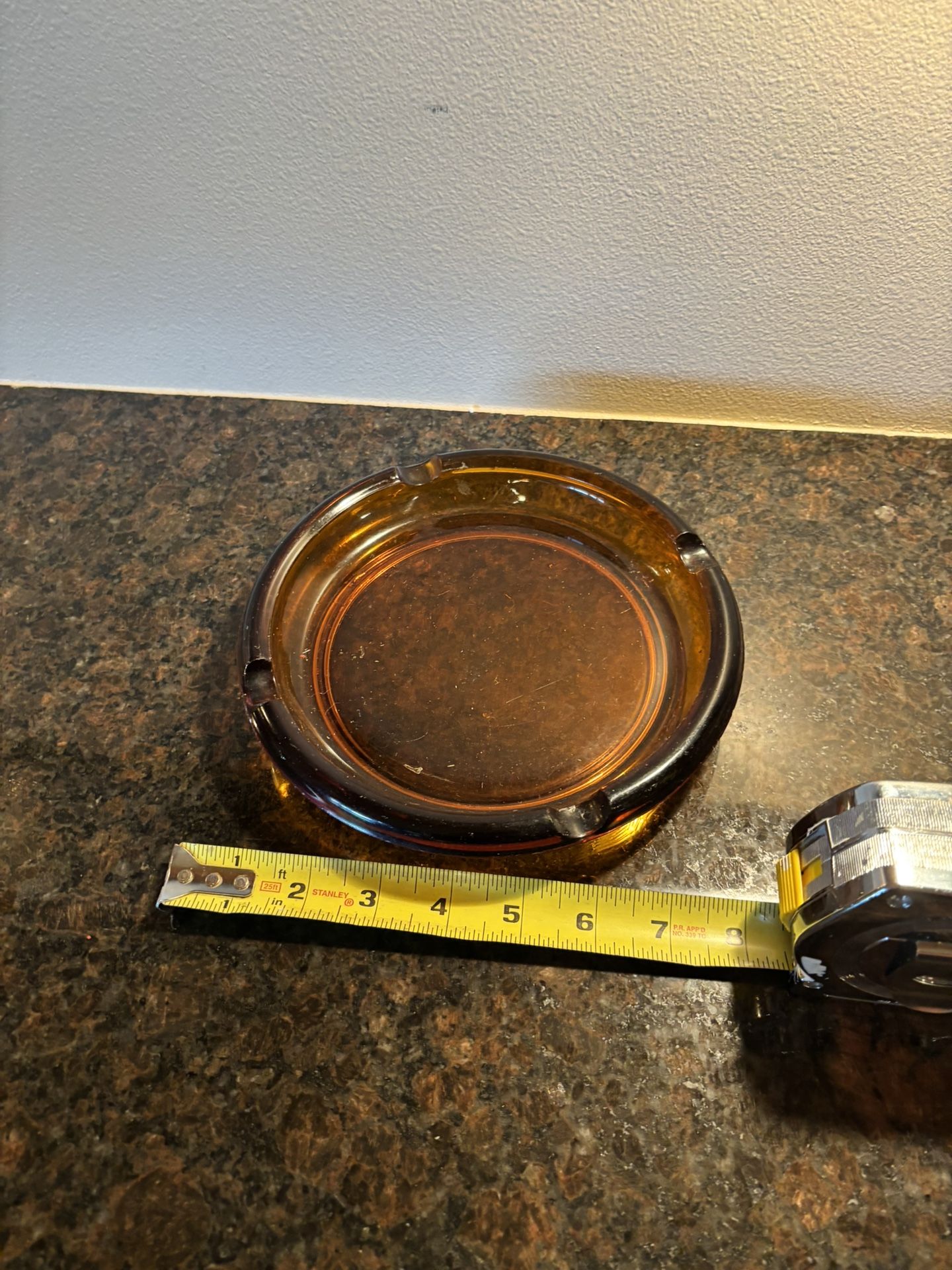 Vintage 1960's - 1970's Amber Federal Glass Cigar Ash Tray