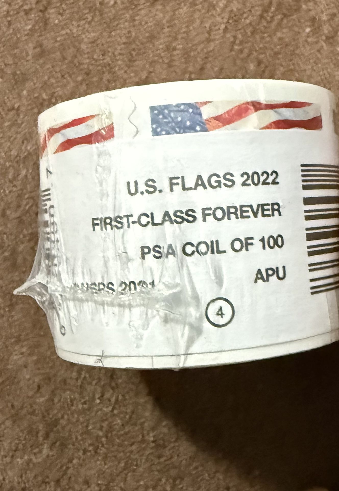 1 Roll Of 100 Stamps 2022 Flag