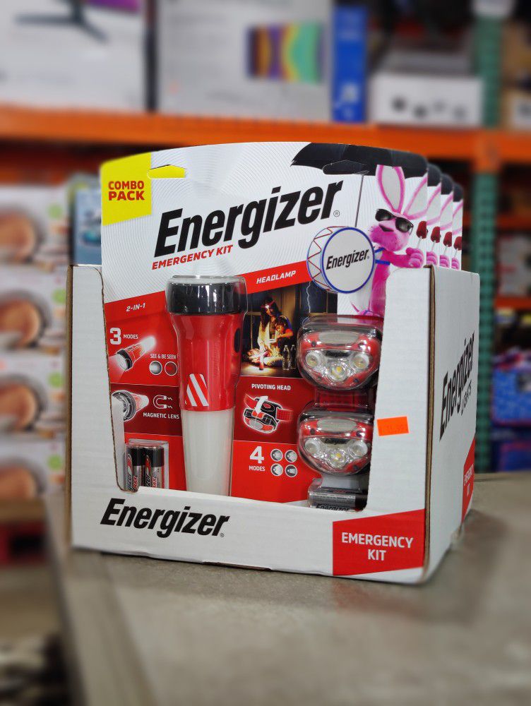 Energizer Storm Prep Light Combo Kit, 2 LED Headlamps + LED Flashlight + Batteries