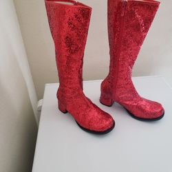 RED GLITTER BOOTS - girls