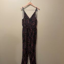 Women’s 1X Forever 21+ Black Multicolor Aztec Print Sleeveless Loose Jumpsuit