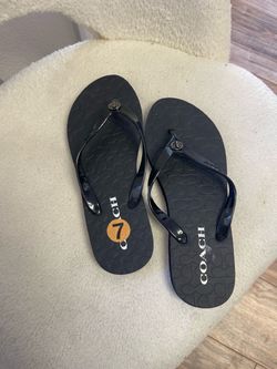 Coach Black Flip Flops Size 7