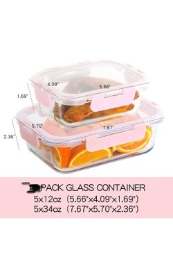 4 packs Glass Food Storage Containers with Lids(new)
