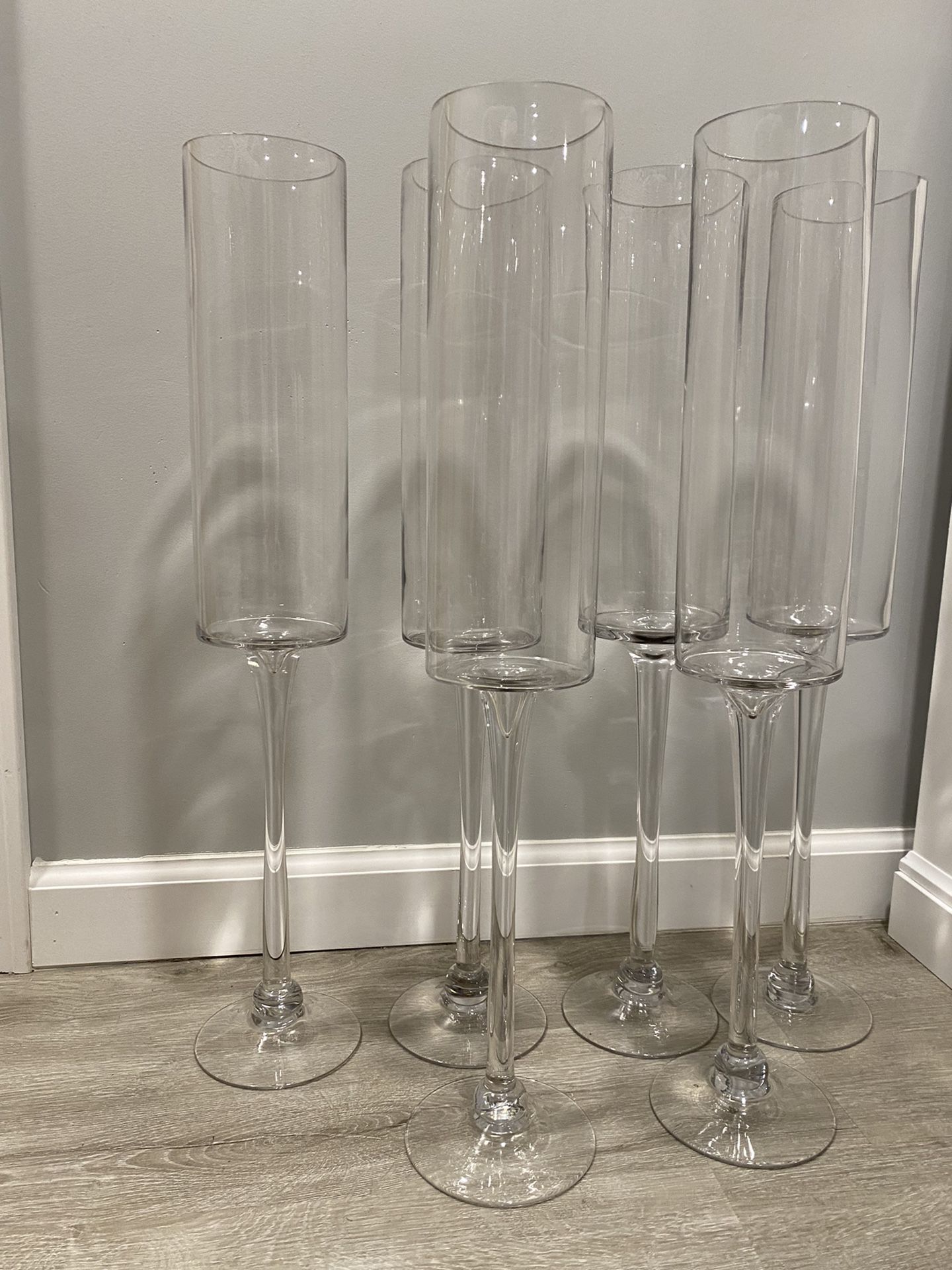 Six Centerpiece Cylinder Vases