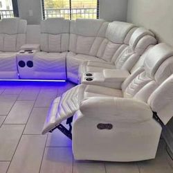 White Sectional LED Lights Motion 