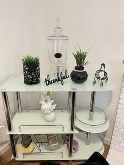 Glass Bar Shelf & Stool set