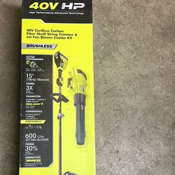 Ryobi 40V HP cordless Carbon Fiber shaft string trimmer & jet fan blower