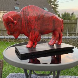 The Red Buffalo Statue