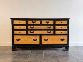 Two-Tone Wood Dresser with 8 Drawers