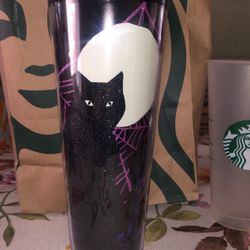 Starbucks Black Cat Halloween Tumbler 2021