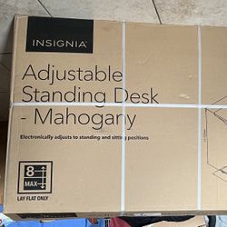 Insignia Adjustable Standing Desk with Electronic Control 47.2" Mahogany
