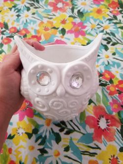 White glass owl