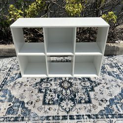 Bookshelf Cubby Storage Bookcase White 6 Box 