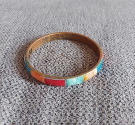 Vintage Multi Color Inlay Bangle Bracelet