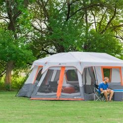 20 ft x 18 ft instant cabin ( 3 room ) camping tent with screen room - NEW