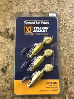 Yellow jacket 45* 1/4 compact ball valve adapters (3 pack)