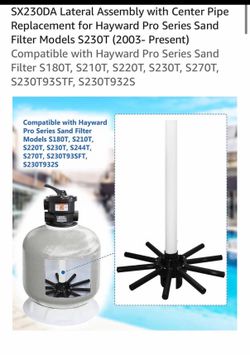 Center pipe for pool pump sand