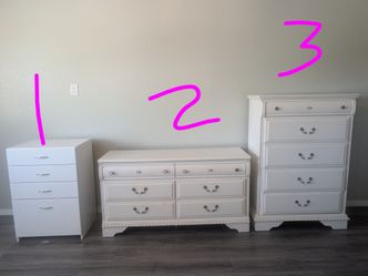Matching dressers and white cabinet