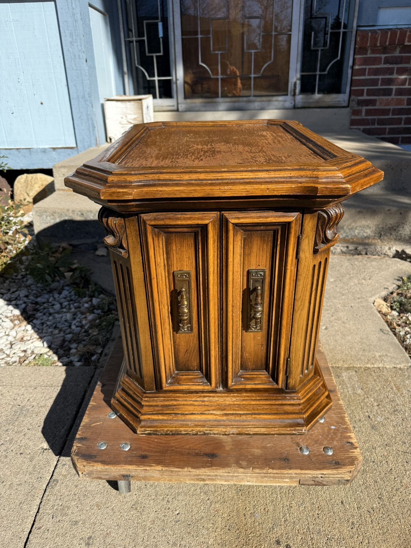 Hexagonal Wood Side Table/Nightstand