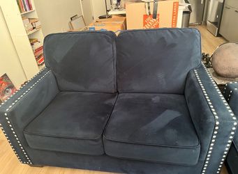 SUEDE BLUE COUCHES