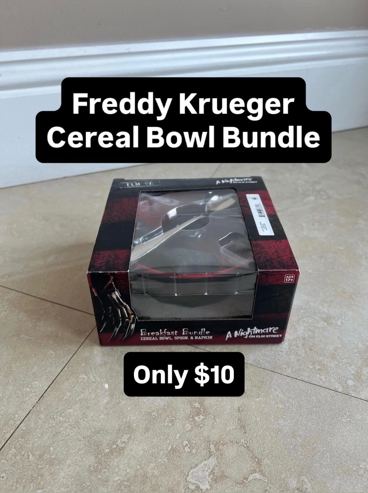 NEW Freddy Krueger Cereal Bowl Breakfast Bundle (1 Available)