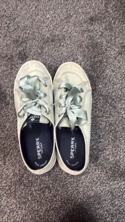 Mint green sperry shoes