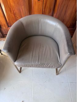 Restoration Hardware Wexler barrelback leather dining armchair
