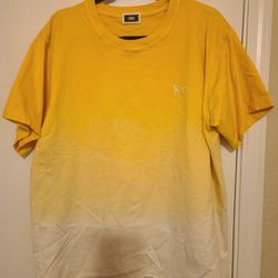 Kith Yellow Dip Dye Tee Size Mens XL