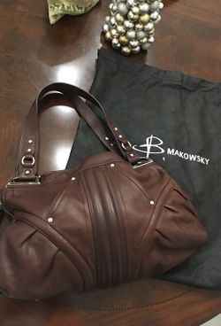 Brown Leather Branded Bmakowsky Purse