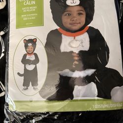 Cuddly, black, cat kids costume