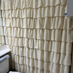 Lush fancy beautiful beige curtain shower 100% polyester exclusive of decoration 