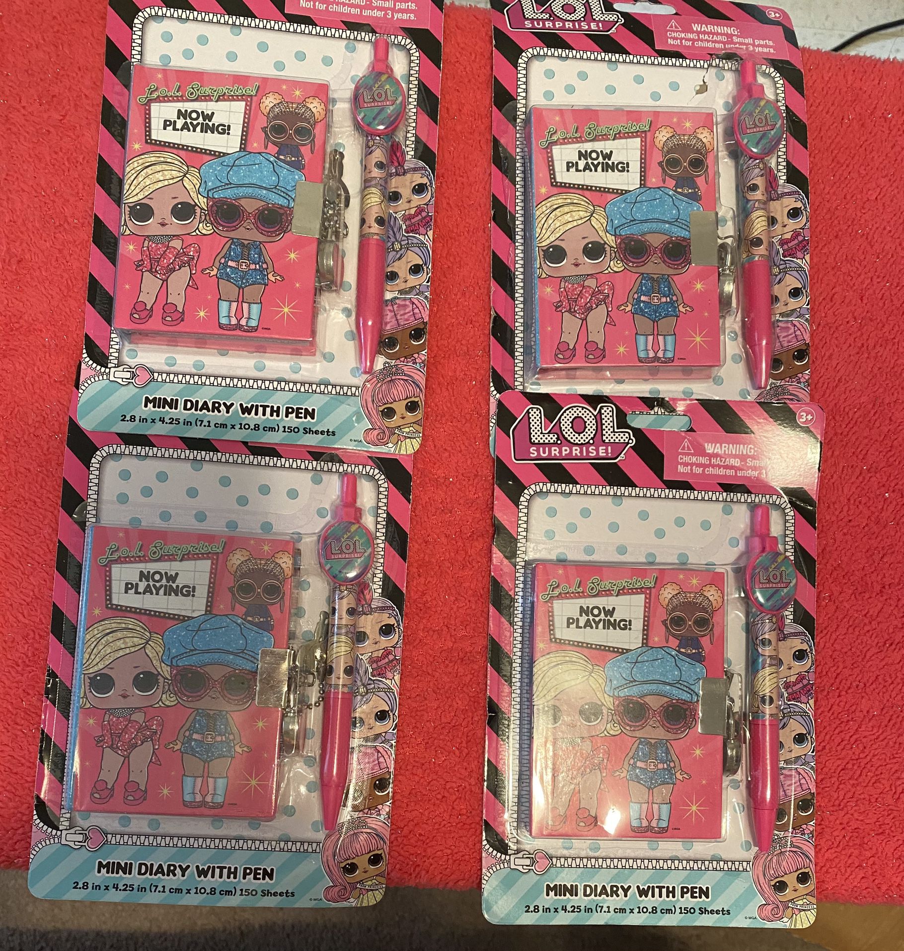 Lot Of 4 LOL Surprise! Mini Diary’s With Pen 