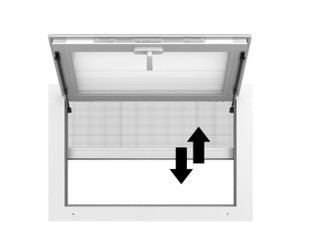 Concession Window With Screen, 36x24inch for Food Truck,  with glass (white)