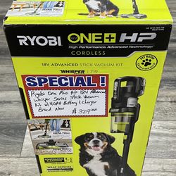 Ryobi One Plus HP 18V Advance Whisper Series Stick Vacuum Kit W/ 4.0AH Battery & Charger Brand New 