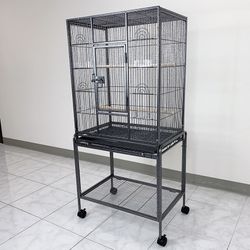 (New) $90 Large 53” Tall Bird Cage 24x17x53” with Rolling Stand and Plastic tray 