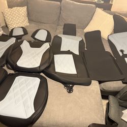 Baby Blue and Black Coverado Car Seat Covers