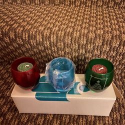 Colored Glass Christmas Candles 