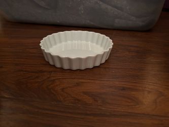 White Ceramic Fluted Tart Dish