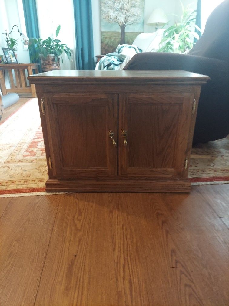 Oak End Table Cabinet