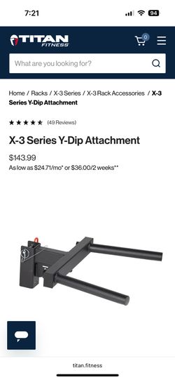 Titan Fitness X3 Dip Attachment