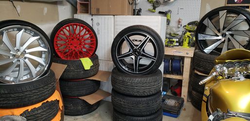20" staggered NICHE wheels RED