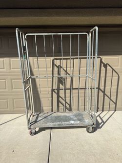 industrial folding warehouse roll cage cart 22wx78"h