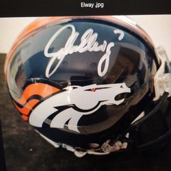 Elway autographed mini helmut