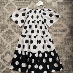 NWT TWINSET KIDS POLKA-DOT SHIFT DRESS   