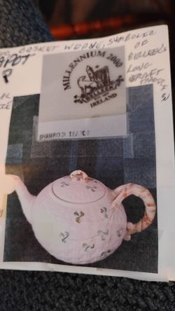 Belleek Classic Basketweave Teapot