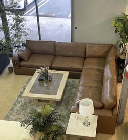 Caramel Leather 5pc Modular Sectional  Sofá Cómodo