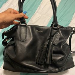 Coach Large Leather Tote With Strap 